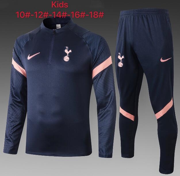 Kids Tottenham Hotspur Navy Training Kits Youth Sweatshirt with Pants 2020/21